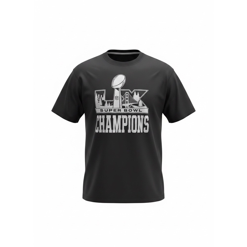 Nike Seattle Seahawks Super Bowl LX Champions Shirt Mens Medium Black NFL Trophy